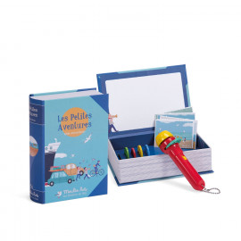 Cofanetto torcia proietta storie della buonanotte, piccole avventure Moulin Roty