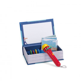 Cofanetto torcia proietta storie della buonanotte, piccole avventure Moulin Roty