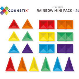 Set  24 tessere magnetiche Arcobaleno 100% Plastica ABS Atossica Connetix