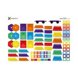 Set 212 tessere magnetiche Rainbow 100% Plastica ABS Atossica Connetix