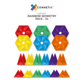 Set 30 tessere magnetiche Geometry Rainbow 100% Plastica ABS Atossica Connetix