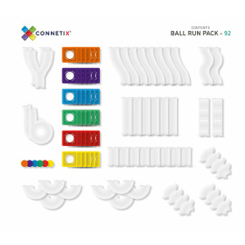 Set 92 tessere magnetiche Ball run pack Rainbow 100% Plastica ABS Atossica Connetix