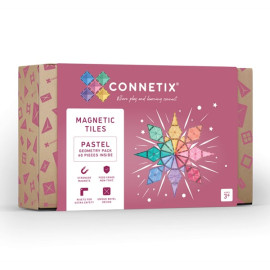 Set 40  tessere magnetiche geometry pastello 100% Plastica ABS Atossica Connetix