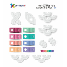 Set 80 tessere magnetiche ball run pack pastello 100% Plastica ABS Atossica Connetix