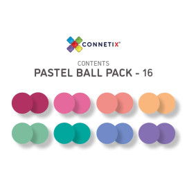 Set 16 palline in Legno ABS Atossico Pastello 100%  Connetix