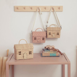Cesto Rattan Casa bag- rose