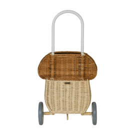 Carrellino Rattan Mushroom Luggy basket- Natural