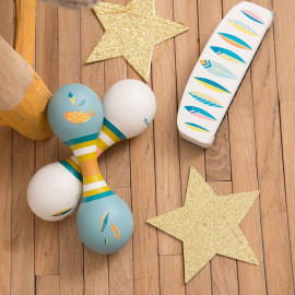 Maracas in legno doppia panna Moulin Roty