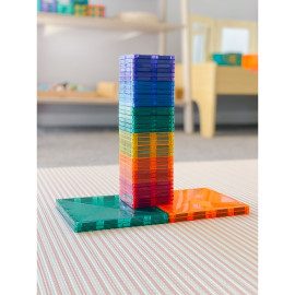 Set  40 tessere magnetiche Arcobaleno pacco espansione 100% Plastica ABS Atossica Connetix