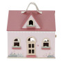 Casa delle bambole in legno rosa con accessori Little Dutch