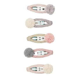 Set 5 mollette clip ballerina pom pom Mimi & Lula