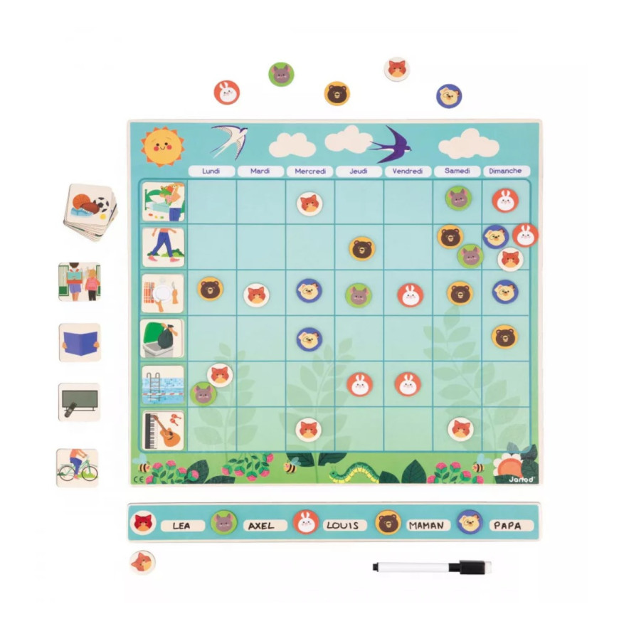 Planner settimanale magnetico Janod - Poppy Kidshop di Cappellotto