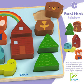 Puzzle incastro e gioco di equilibrio puzz and Match Rainbow Djeco