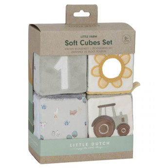 Set di 4 cubi morbidi Little farm Little Dutch
