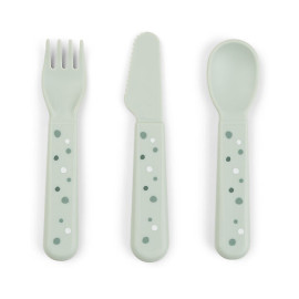 Set posate Verde Happy dots 100% PP Alimentare Done By Deer