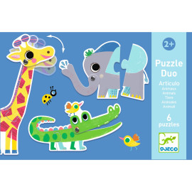 Puzzle duo animali articolati Djeco