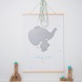 Poster cameretta elefante A Little Lovely Company con cornice - Poppykidshop